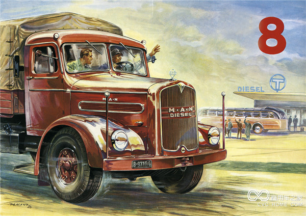 1951年,匹配了V8發(fā)動(dòng)機(jī)的曼恩F8卡車，可達(dá)180 馬力。.jpg